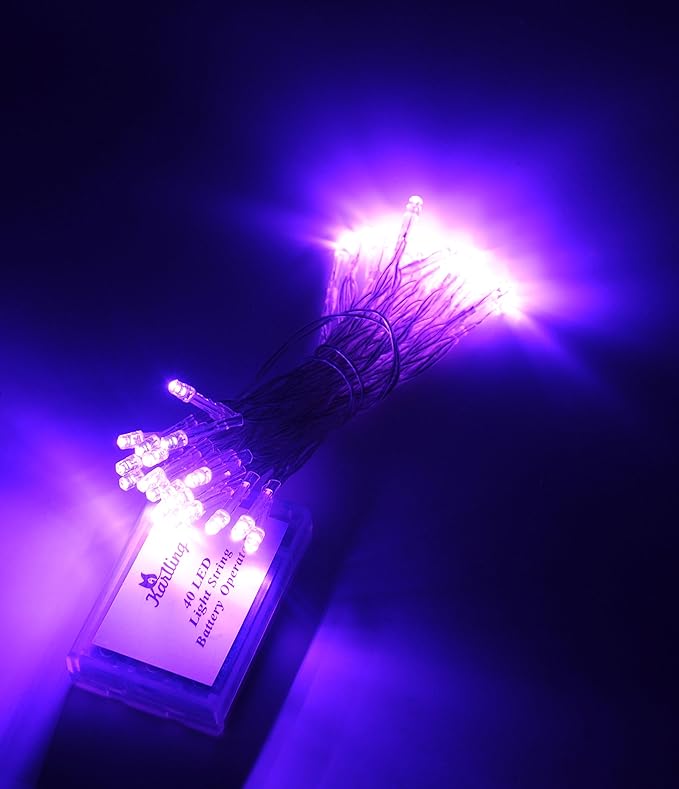 Karlling Battery Operated Purple 40 LED Fairy Light String Wedding Party Xmas Christmas Decorations(Purple,10 Pack)