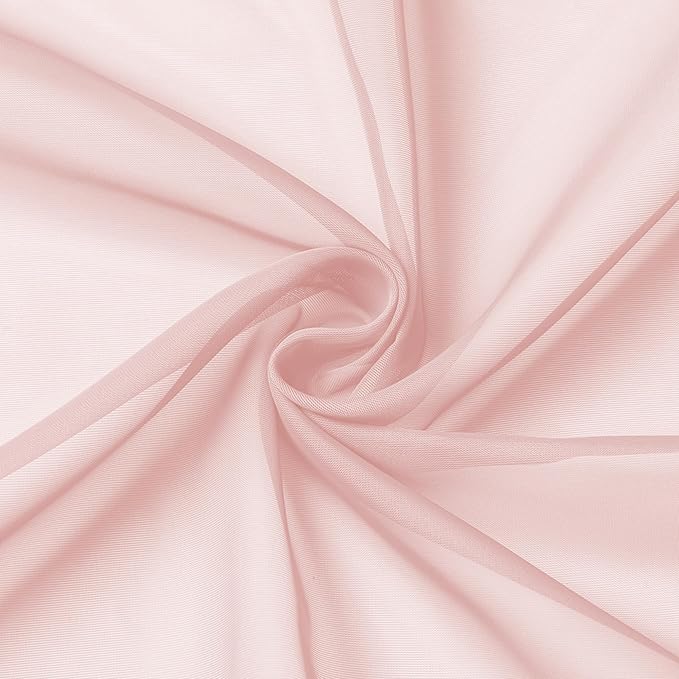 OWEINE Sheer Curtains 78 Inches Long 2 Panels Set, Rod Pocket Fimly Voile Solid Blush Window Curtain Panels for Living Room Bedroom, Soft Voile Sheer Curtains & Drapes, Total 78 Inches Width
