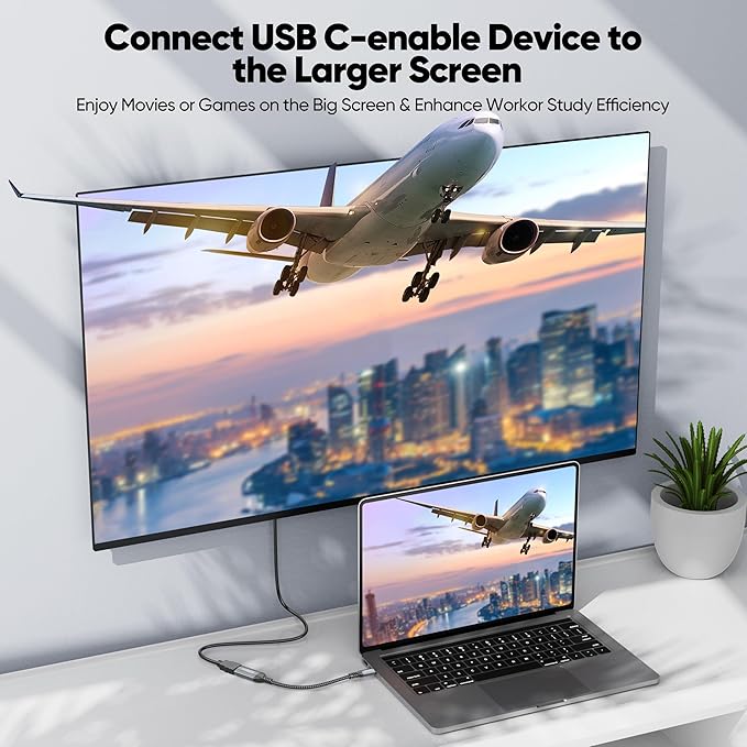 USB C to HDMI Adapter 2 Pack, 4K USB-C to HDMI Adapter (Male to Female), Type C to HDMI Converter for MacBook Pro, iPad Pro, Samsung Galaxy S23/Note, Dell XPS, Steam Deck, Laptop Tablet Phone