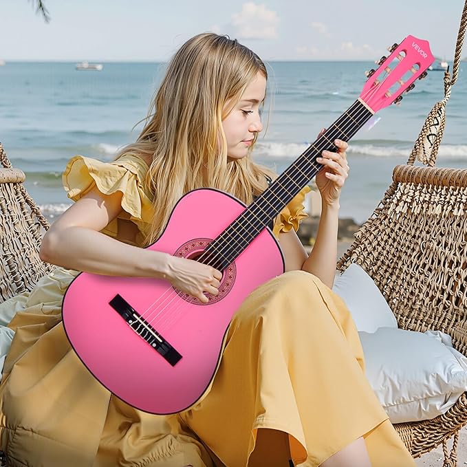 VEVOR Acoustic Guitar, Classical Guitar Starter Kit for Beginners, with Nylon Strings, Basswood Guitar, for Kids Adults Girls Boys Students