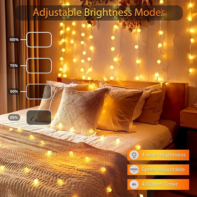 OMIKA 24 Colors Indoor String Lights with Remote, 16.5ft 50LED String Lights Bedroom USB Plug in, Color Changing Christmas Lights Hanging for Dorm Classroom Tapestry Party Garden Patio Wall Xmas Décor