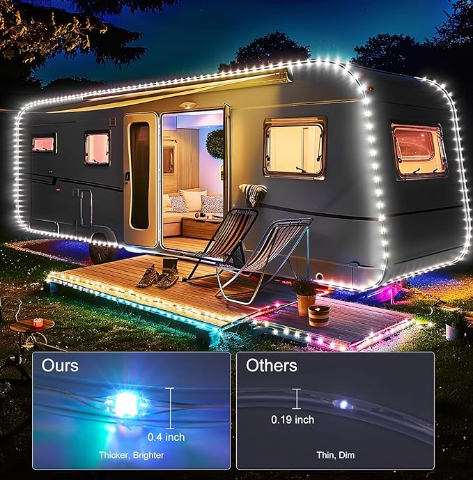 Brightown Rope Lights Outdoor, 66 FT 24 Color Changing String Lights with Remote, 200 LED String Lights Indoor Bedroom, Rope Light for Outside, Waterproof Christmas Lights for Outdoor Decoration