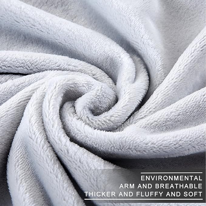 Polar Fleece Throw Blankets Travel Size for The Bed Extra Soft Brush Fabric Super Warm Sofa Throw Blanket 50" x 61"(Gray Travel)
