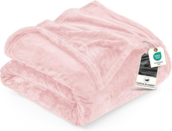 Utopia Bedding Fleece Blanket Twin Size Pink 300GSM Luxury Anti-Static Fuzzy Soft Microfiber Dorm Bed Blanket for Girls (60x80 Inch)