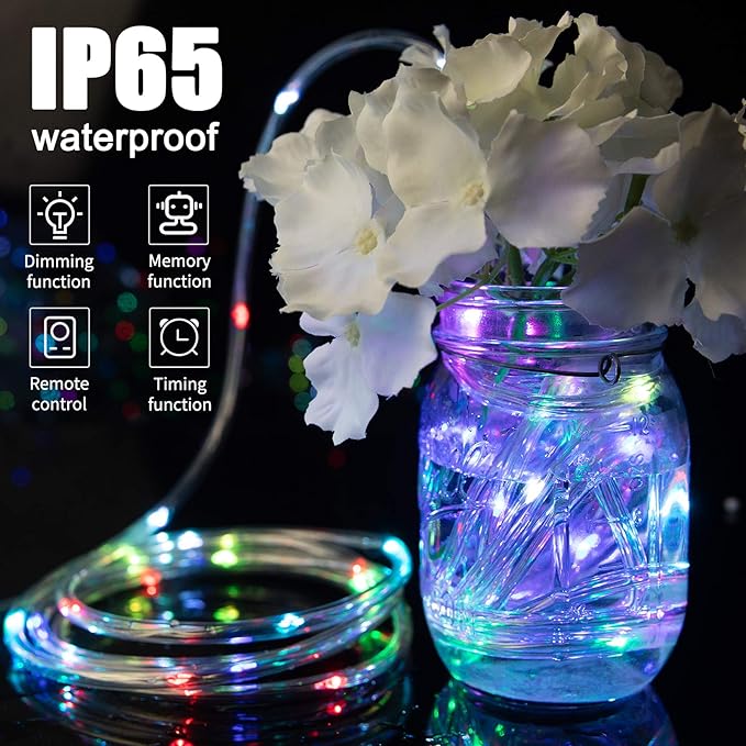 Minetom Color Changing Rope Lights: 72 Ft 220 LED Outdoor String Lights with Plug | Big Twinkle Lights for Bedroom Wedding Patio Garden Christmas Decor | 16 Colors
