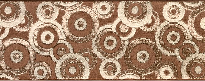 Custom Length Cut to Size Modern Farmhouse Carpet Runner Rug for Hallways, Non Slip Rubber Backed, 31 inch Wide X Customized Length, Geo Brown, 31 inch X 8 feet