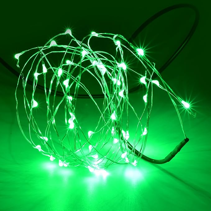 Karlling USB Plug in LED Fairy Lights,2 Packs of 50 LED Bulbs 16 Ft Silver Wire Waterproof Starry String Lights for Bedroom Patio Garden Party Wedding Commercial Lighting (Green)