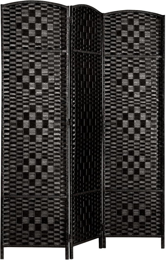 Rose Home Fashion 6 ft Tall Room Divider, Room Dividers and Folding Privacy Screens, 15.7in Privacy Screen 3 Panel Partition Temporary Wall Separation for Private, Black