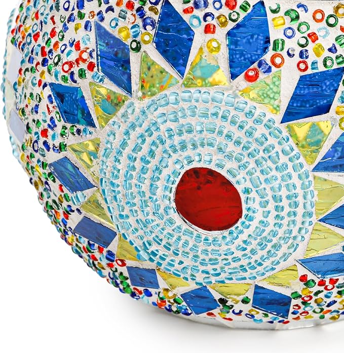 DEAYOU 4 Pack Glass Candle Holders Mosaic, Decorative Glass Tealight Votive Holder Bowl, Scented Candle Stand for Lighting Decor, Gift, Aromatherapy, Also Used as Vase, Pen Holder, Potted Plant Bowl