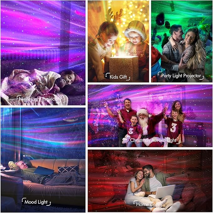 Star Projector Galaxy Light Projector with 33 Lights, Bluetooth 5.0 Speaker, Sound Machine Night Light, Smart WiFi Aurora Projector with IR Remote, Timer for Kid Adult Bedroom/Ceiling/Party