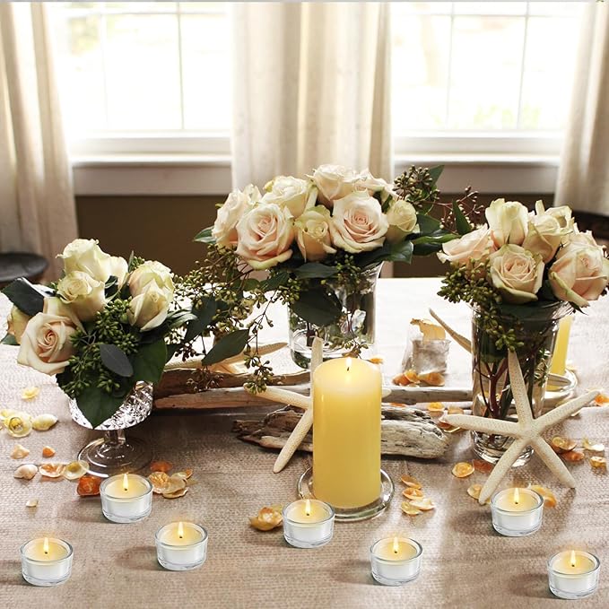 ZEAYEA Set of 36 Glass Tealight Candle Holder, Small Clear Votive Candle Holders for Weddings, Parties, Table Centerpieces, Dinner, Home Decoration, Candle Mould