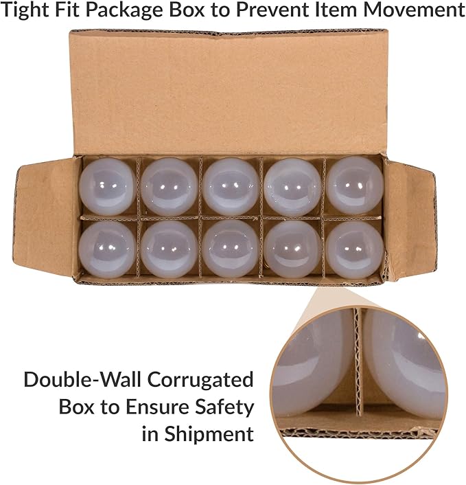Simba Lighting Small Globe G16.5 Round Bulb 40W E12 Candelabra Base (10 Pack) for Chandelier, Ceiling Fan Light, Decorative Vanity Lights, Wall Sconce, Frosted Glass 120V, 2700K Warm White Dimmable