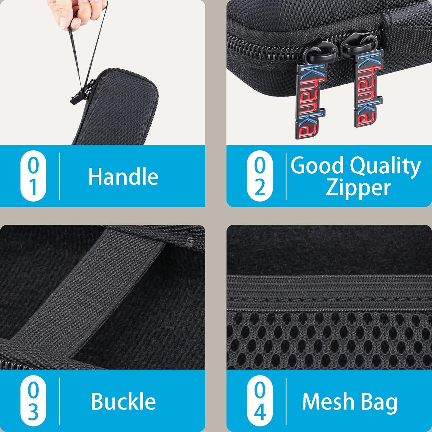khanka Hard Travel Case for Anker MagGo 3-in-1 Charging Station, Qi2 Certified 15W MagSafe-Compatible Stand (Black)