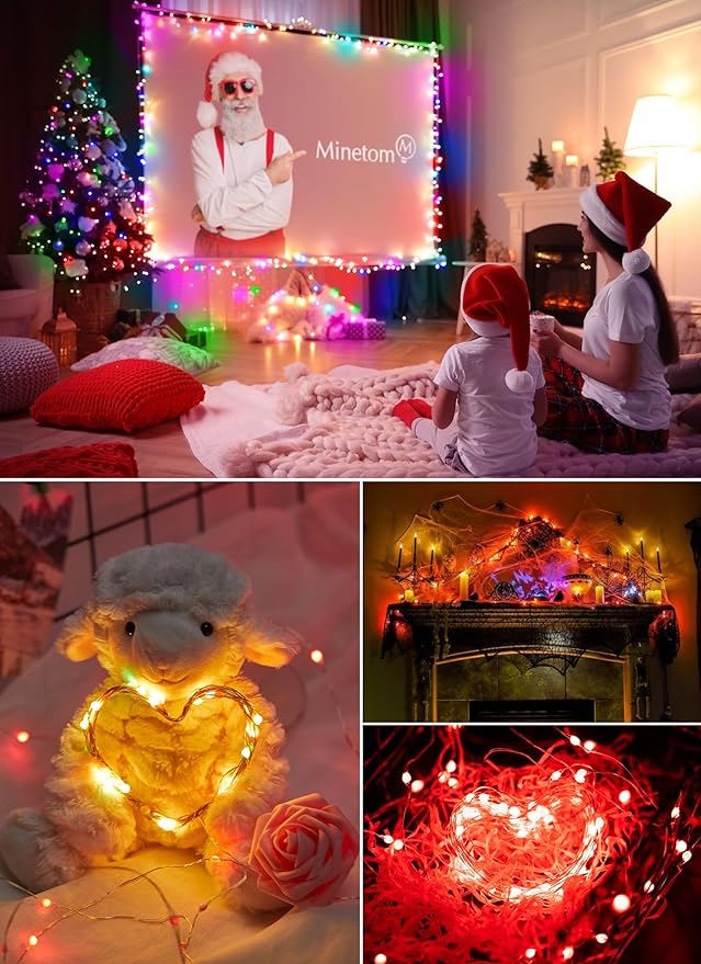 Brightown Plug in Fairy Lights Color Changing - 22 Colors 33FT 100 LED Fairy Lights with Remote,Halloween String Lights Indoor with 12 Lighting Modes, Multicolor Christmas Light for Bedroom Classroom