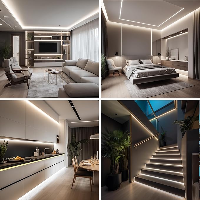 COB LED Strip,LED Strip Lights 3M/9.84ft,Touch Dimmable LED Strips,CRI90+,4000K Natural White cob led,1600LEDs,24V LED Tape Lights,Indoor for Bedroom, Kitchen, TV, Mirror,Cabinet