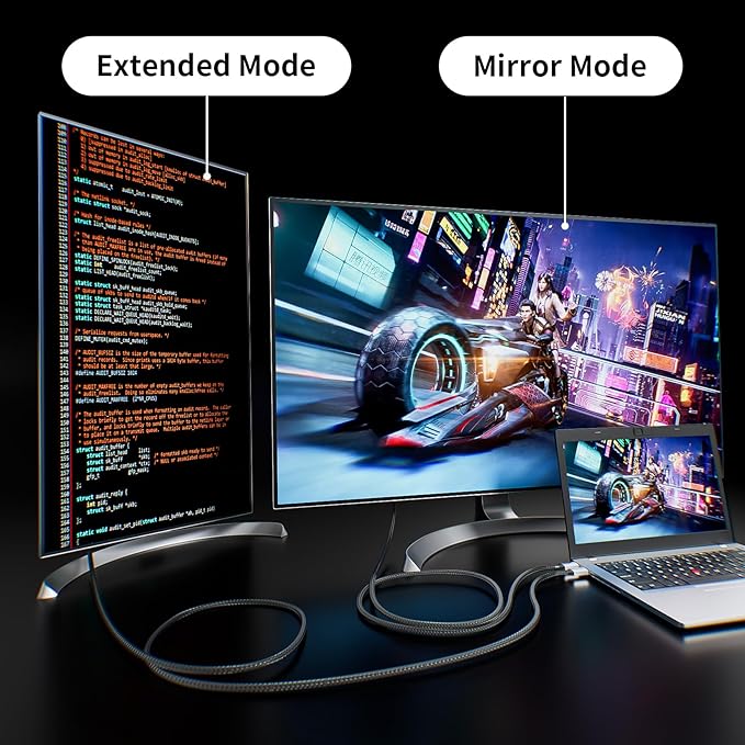 BolAAzuL USB C to Displayport Cable 4K@60Hz 4ft/1.2m, Short USB Type C to DP 1.2 Cord [Braided, Gold-Plated, Aluminum Shell] 2K@165H/144Hz for MacBook Pro Laptop Projector TV PC