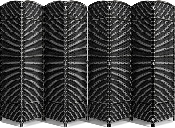 Sorbus 8 Panel Room Divider 6 ft. Tall - Privacy Screen, Extra Wide Double Hinged Panels, Mesh Hand-Woven Design, Partition Room Dividers and Folding Privacy Screens, Wall Divider for Room Separation