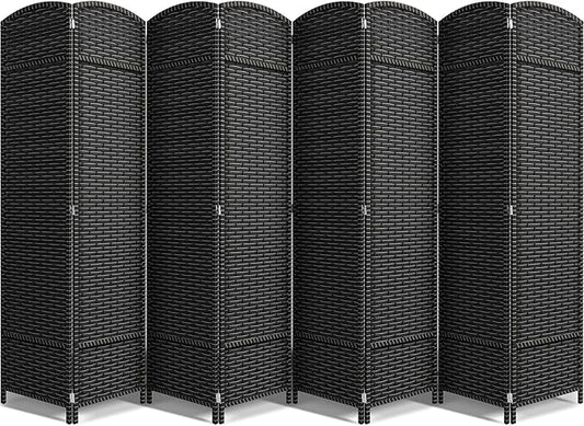 Sorbus 8 Panel Room Divider 6 ft. Tall - Privacy Screen, Extra Wide Double Hinged Panels, Mesh Hand-Woven Design, Partition Room Dividers and Folding Privacy Screens, Wall Divider for Room Separation