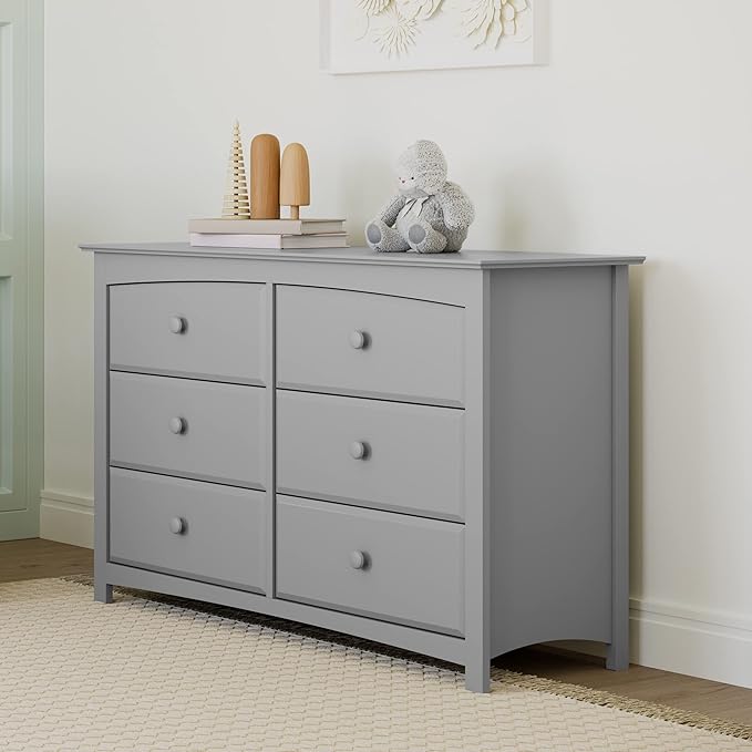 Storkcraft Kenton 6 Drawer Universal Dresser (Pebble Gray) – Dresser For Kids Bedroom, Chest Of Drawers For Bedroom With 6 Drawers