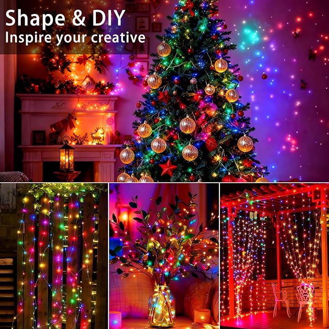 VOOKRY Fairy Lights Battery Operated Mini Starry String Lights, 12 Pack 30 LEDs 10 ft Silvery Copper Wire Lights Multicolor, Works for DIY Wedding Centerpiece, Party, Table, Christmas Decorations