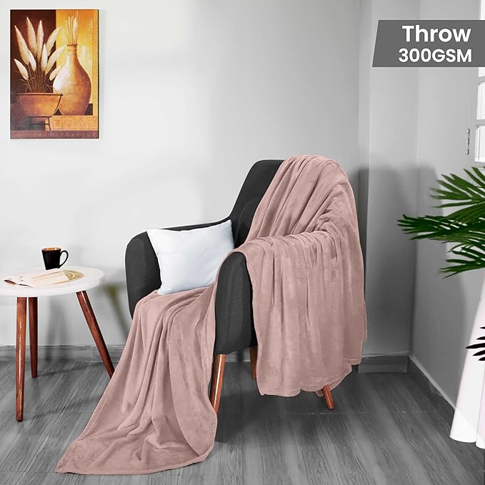 Utopia Bedding Fleece Blanket Throw Size Rose Pink 300GSM Luxury Anti-Static Fuzzy Soft Microfiber Blanket for Couch, Sofa and Bed (60x50 Inch)