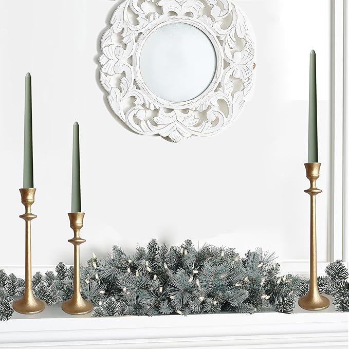 Iron Taper Candle Holder - Set of 3 Decorative Candle Stand - Candlestick Holder for Wedding, Dinning, Party - Antique Brass
