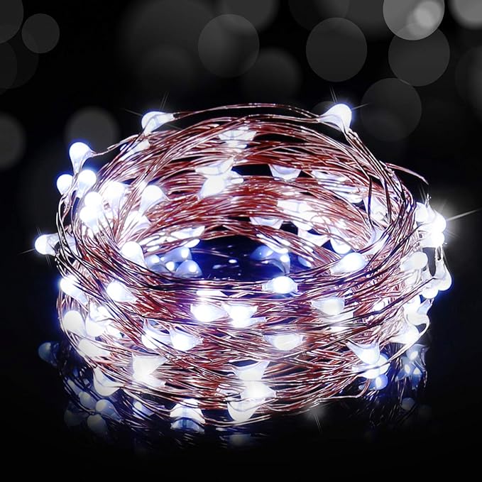 USB LED Fairy String Light, 1 Pack Copper Wire Fairy Lights for Indoor, Bedroom Festival Christmas Wedding Party Patio Decorative Window with USB Interface (16ft./5M,Cool White)