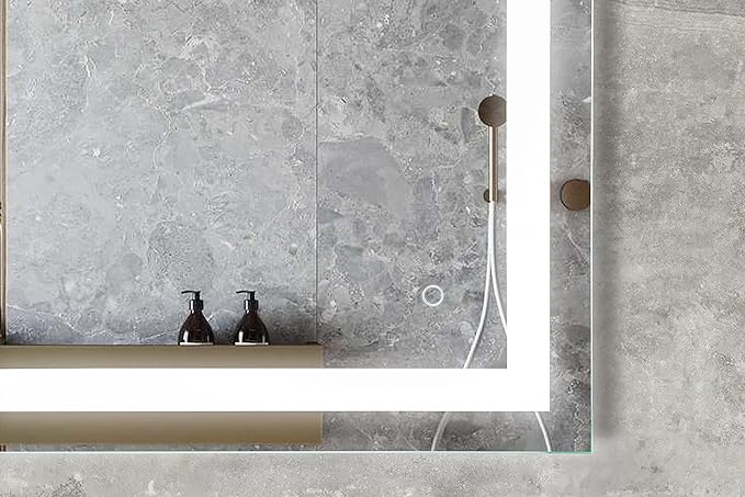 LED Vanity Bathroom Mirror 32 x 32 in. Wall Mounted, Dimmable, Lighted, Anti-Fog Mirror – Modern, Frameless Design