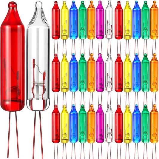 Mudder 200 Count 2.5V Christmas 50/100/150/200 Count Mini Incandescent Wire String Lights Replacement Bulbs Indoor/Outdoor Christmas Lights Decorations for Home Xmas Tree(Assorted Color)