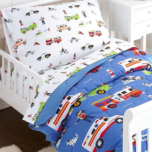 Wildkin Toddler Bed in a Bag – 4-Piece Microfiber Bedding Set with Comforter, Pillowcase & Sheets - Heroes