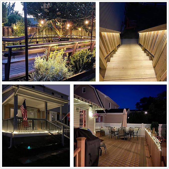 100Ft Warm White LED Rope Lights, 110v Waterproof Indoor/Outdoor String Lights, Cuttable, 1080 LEDs Rope Lights for Outside, Garden, Patio, Deck, Halloween and Christmas Decorations