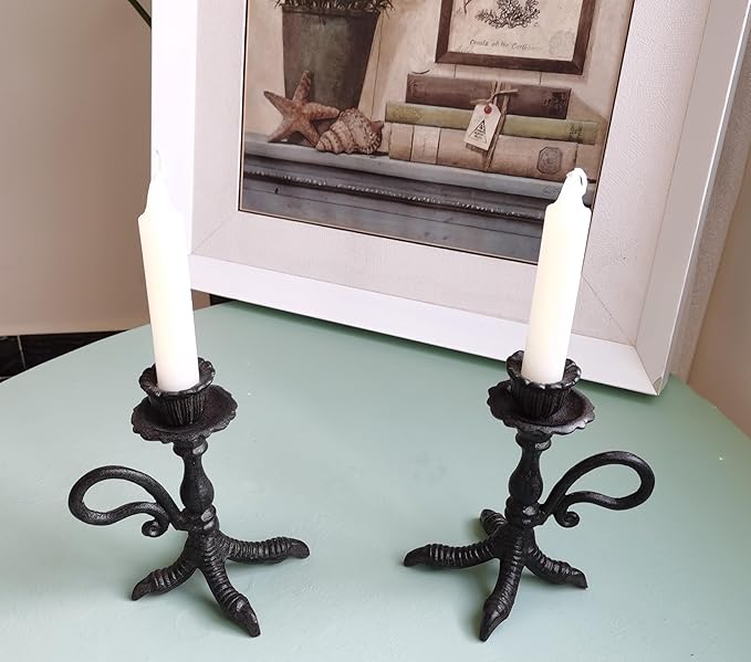 Claw Foot Candlestick Holders - Feet Taper Candle Holders, Black Candlesticker Holders Set 2
