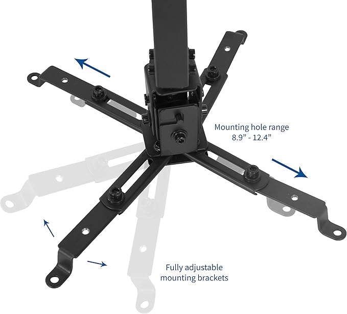 VIVO Universal Adjustable Wall Ceiling Projector Mount Bracket, Extendable Length Projection, Black, MOUNT-VP06B