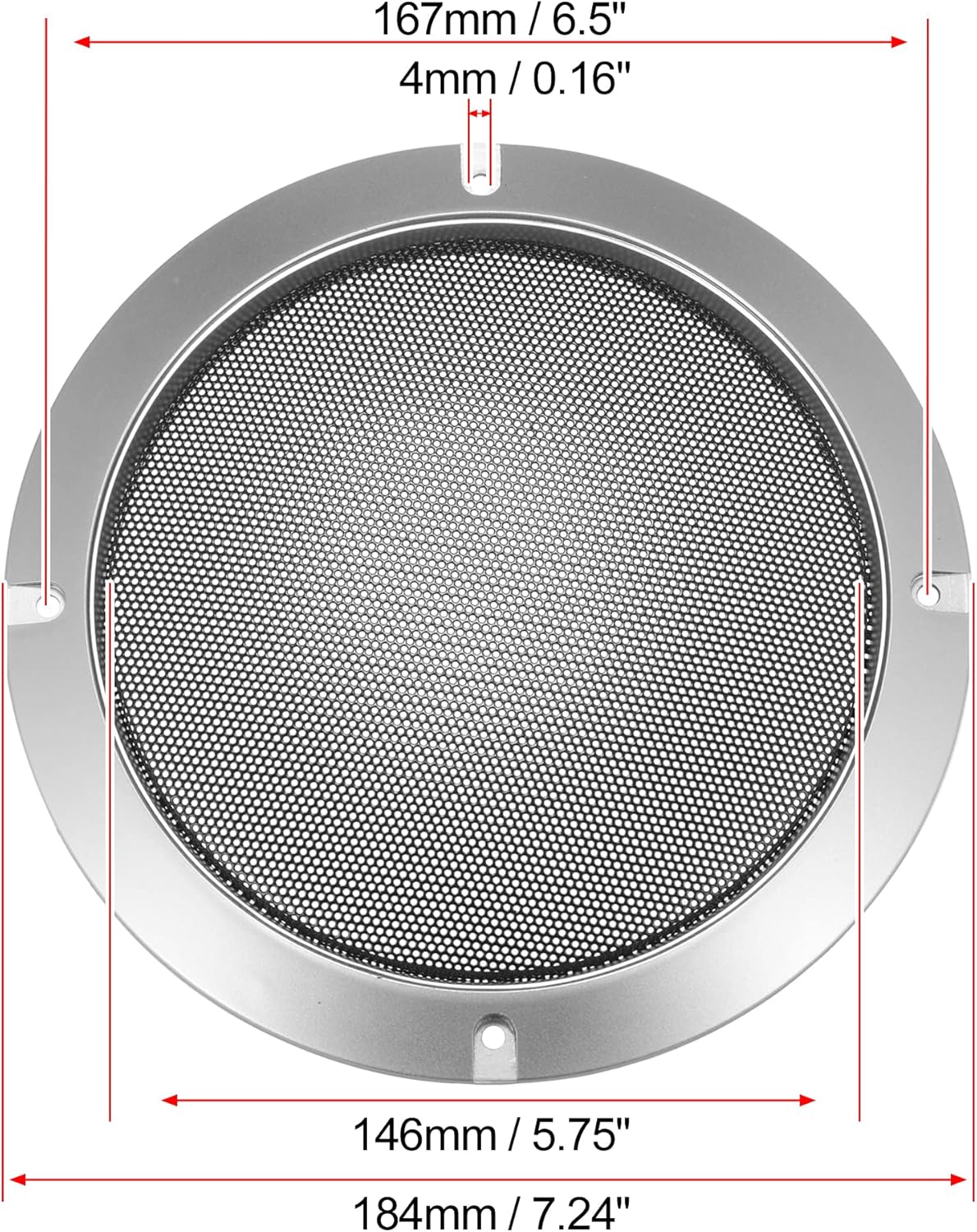 X AUTOHAUX 6.5" Speaker Grille Cover, Mesh Trim Round Subwoofer Grille Horn Protective Guard for Car