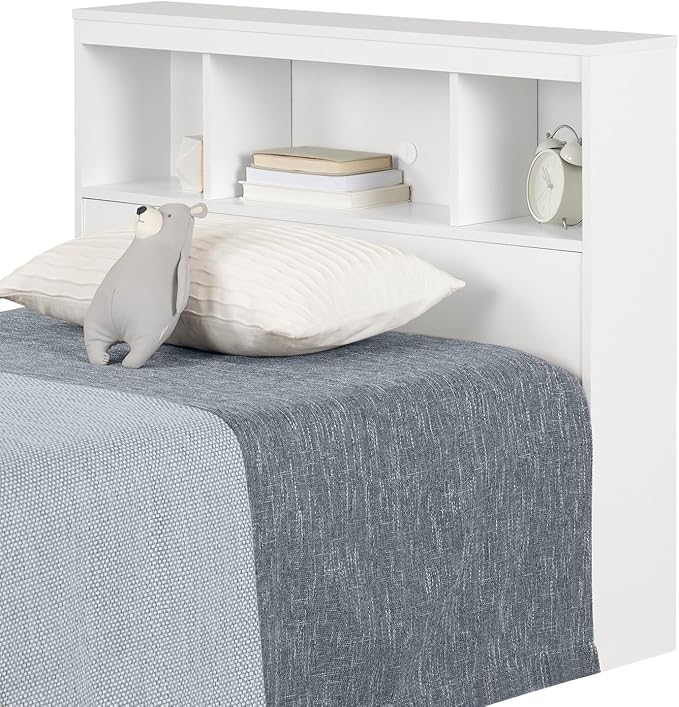 South Shore Spark Bookcase Headboard, Twin, Pure White