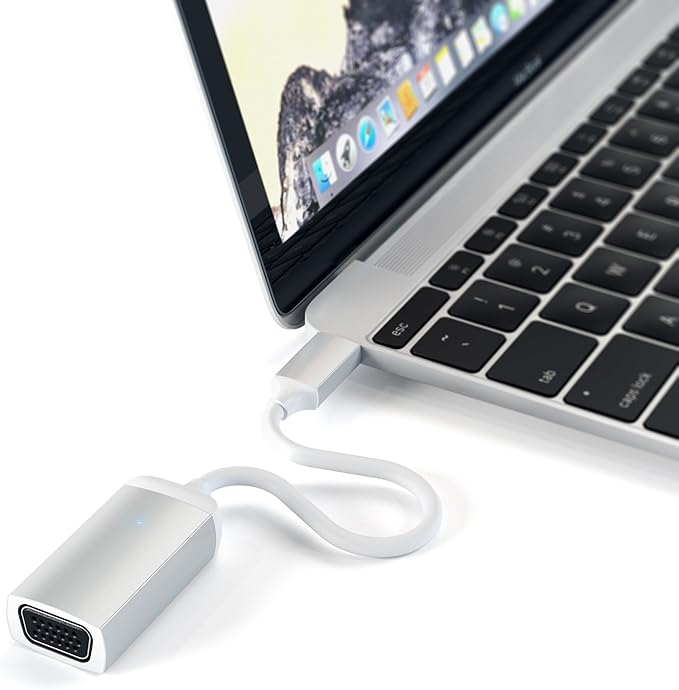 Satechi Type-C VGA USB-C Cable Adapter 1080p/60Hz - for M5/M4 MacBook Pro/Air, M5/M4 iPad Pro/Air, M4 Mac mini, M4 iMac and More (Silver)