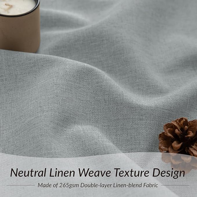 KangBang Pinch Pleat Grey Blackout Curtains 96 Inches Long, Linen Pinch Pleated Drapes for Living Room Office with Hooks Track System, Aesthetic Boho Vertical Home Decor(2 Panels,42Wx96L, Fog Grey)