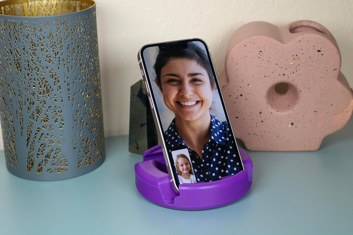 GoDonut – Original Phone Stand, Cell Phone Holder + Tablet Stand Desk Organizer for Most Smartphones - Purple