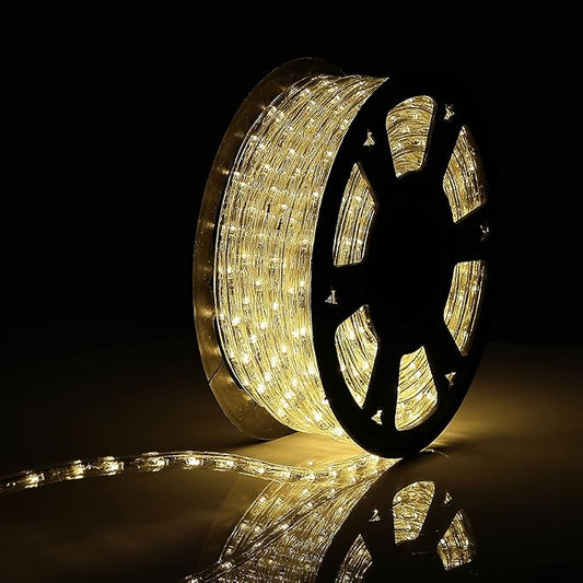 100Ft Rope Lights Outdoor, LED Strip Lights Waterproof Decorative Lighting for Indoor/Outdoor Decorations, Eaves, Backyards Garden, Patio and Bedroom, Christmas Decorations