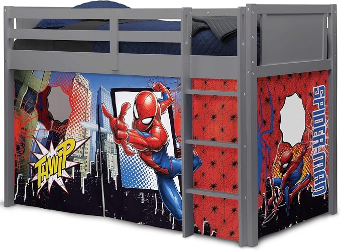 Spider-Man Loft Bed Tent - Curtain Set for Low Twin Loft Bed (Bed Sold Separately) by Delta Children
