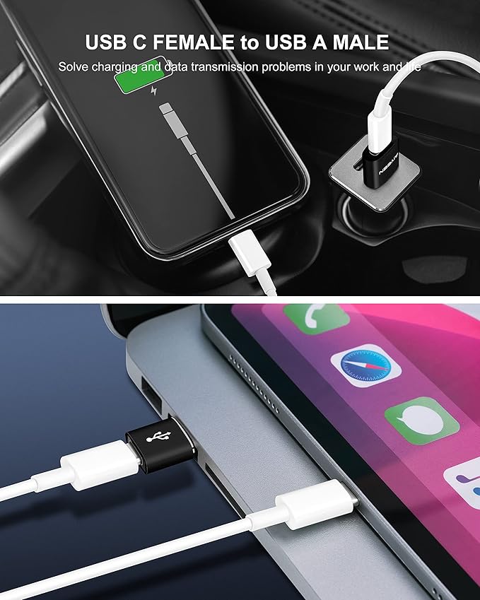 Upgraded USB C Female to USB A Male Adapter,Type C to USB A Charger Cable Converter for Apple iWatch 7 AirPods,MacBook,iPhone 11 12 13 14 Pro Max,iPad mini 6,Samsung Galaxy S20 S21 S22 (3Pack)