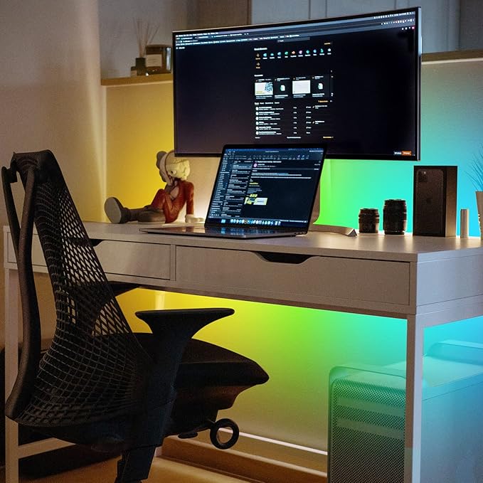 USB LED Strip Lights 13.2ft, Waterproof LED Strip Lights USB Powered RGB Lights with 3 Keys Controller Flexible LED Strip Lights Multicolor Chasing LED Lights for Indoor & Outdoor Decor