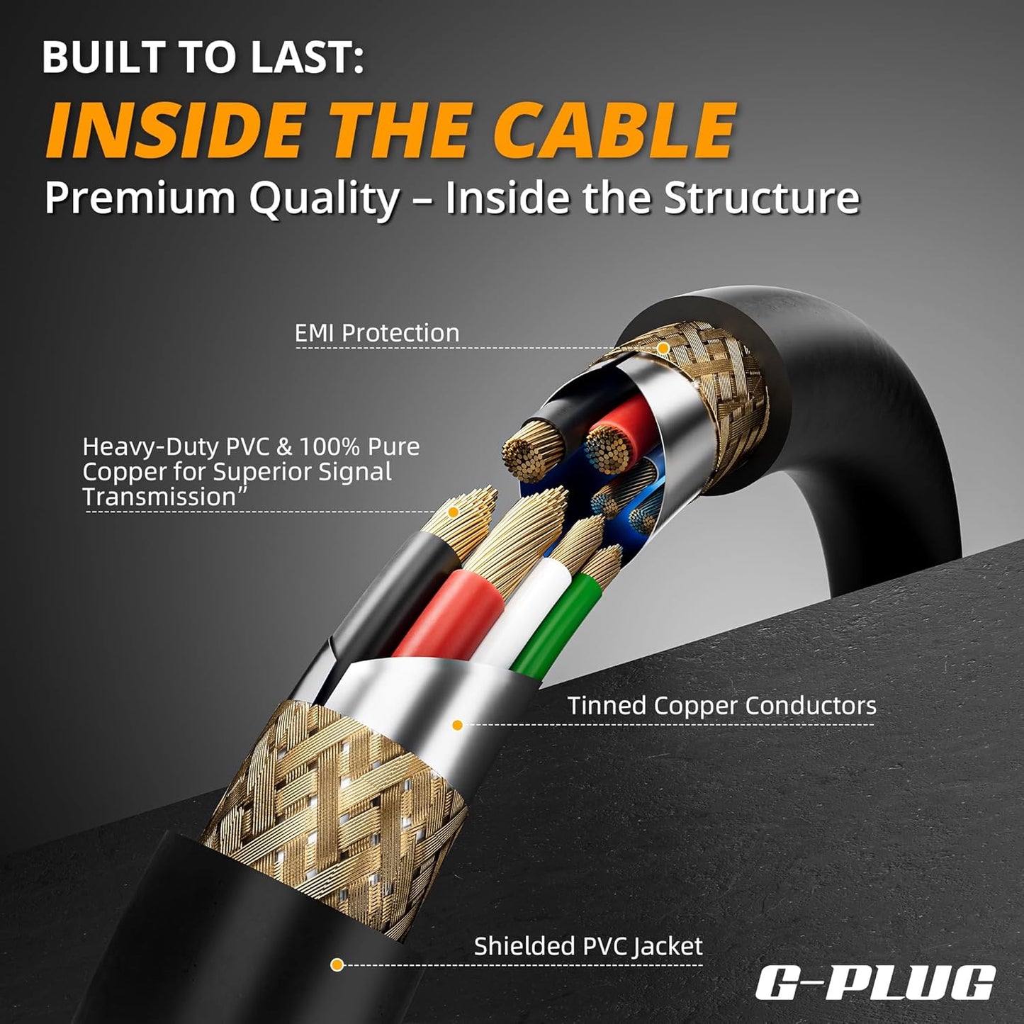 2.0 6FT G-PLUG USB Printer Cable High-Speed USB A to B Cord, Compatible with Printers, Scanners, Fax Machines and More