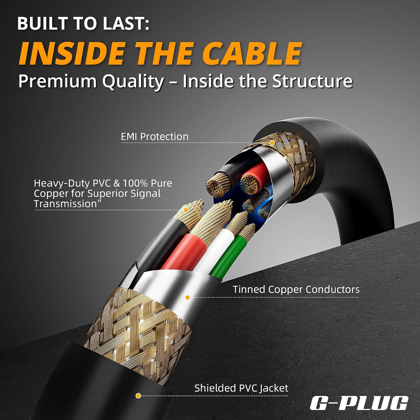 2.0 10FT G-PLUG USB Printer Cable High-Speed USB A to B Cord, Compatible with Printers, Scanners, Fax Machines and More