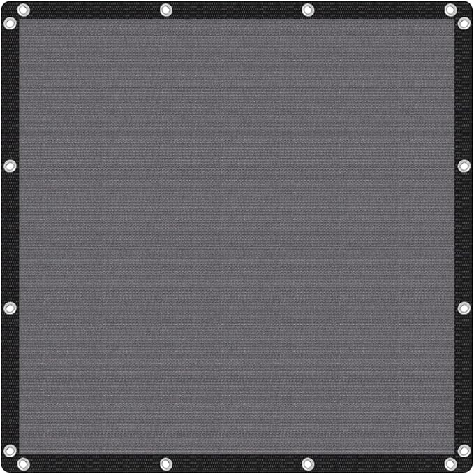 VICLLAX 90% Shade Fabric Sun Shade Cloth with Reinforced Grommets, Outdoor Sun Screen Fabric for Outdoor Patio Garden Pergola Cover Canopy 6x6 FT, Dark Grey