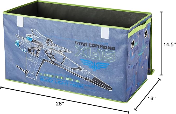 Idea Nuova Pixar Lightyear Collapsible Children’s Toy Storage Trunk, Durable with Lid