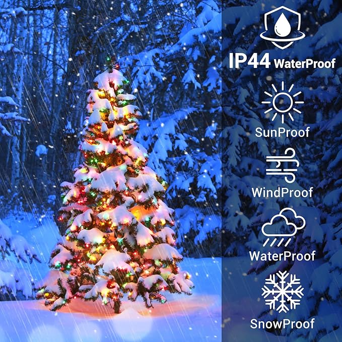 Quntis 82ft 1000 LED Cluster Christmas Lights - Dark Green Wire Christmas Tree Lights - 8 Modes Outdoor Waterproof Christmas String Lights Plug in for Holiday Wedding Party Home Decor, Multicolor