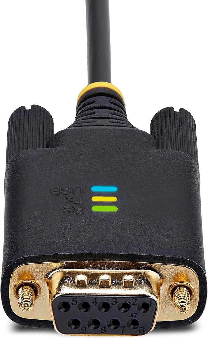 StarTech 6ft (2m) USB to Null Modem Serial Adapter Cable, COM Retention, FTDI, USB-A to RS232, LED Indicators, Changeable DB9 Screws Nuts