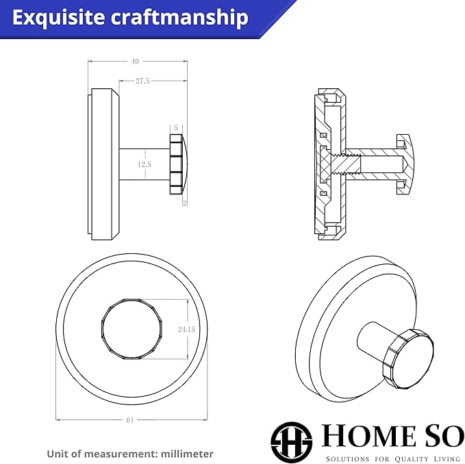 HOME SO Suction Cup Hooks for Shower, Bathroom, Kitchen, Glass Door, Mirror, Tile – Loofah, Towel, Coat, Bath Robe Hook Holder for Hanging up to 15 lbs – Polished Matte Chrome, Brushed Nickel (4-pack)