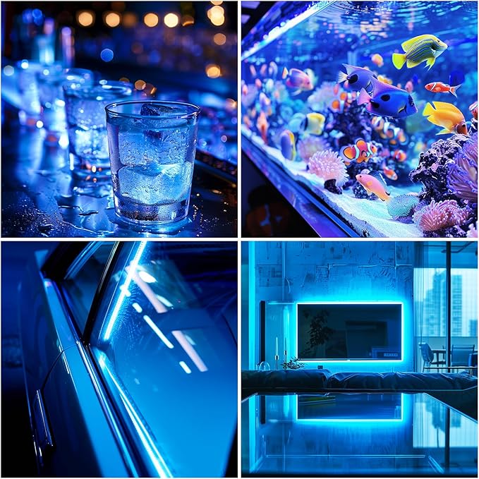LED Strip Lights ICE Blue COB 320 LEDs High Brightness Indoor Use Flexible Thin LED Lights for Home DIY Display Cabinet 5V USB LED Short Light, Commercial Decoration TV Lights (3.28FT/3Pack)